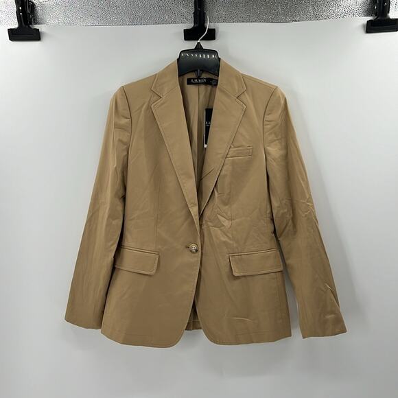 Lauren Ralph Lauren Women's One Button Blazer - Tan - 2 - NWT - Picture 2 of 5
